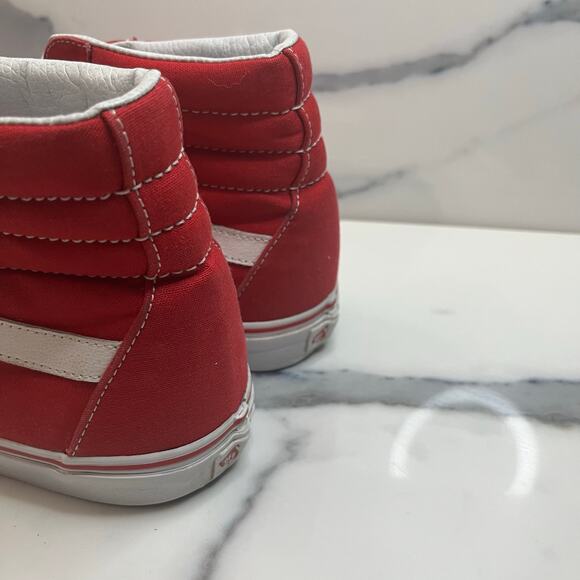 VANS Men's Classic Red Skateboard High Top Canvas Sneakers M Sz 11 Old Skool - Picture 6 of 9